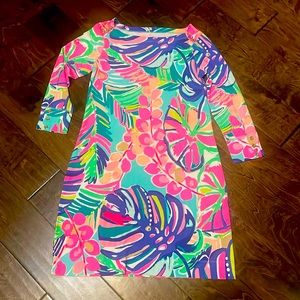 New Lilly Pulitzer Solia ChillyLilly 3/4 Sleeves Dress Small S Rayon Spa…